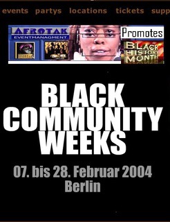 poster for black community weeks, berlin